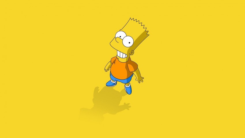 Bart Simpson, The Simpsons Wallpaper, Yellow Background, Minimal, Bart Simpson minimalism