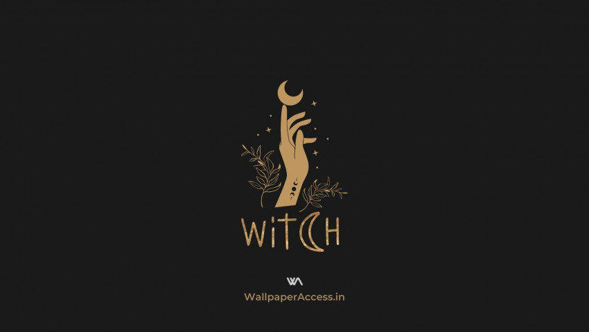 Black and Brown Occult Halloween Witch Desktop Wallpaper