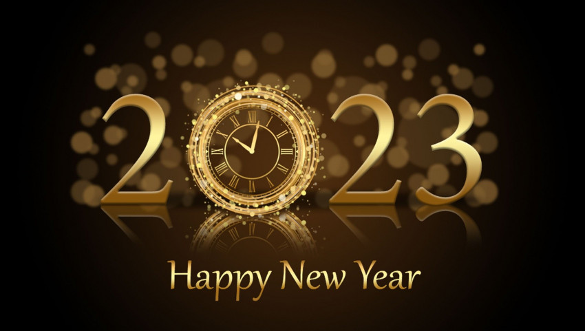 Happy New Year Clock 2023 Background, Wallpaper