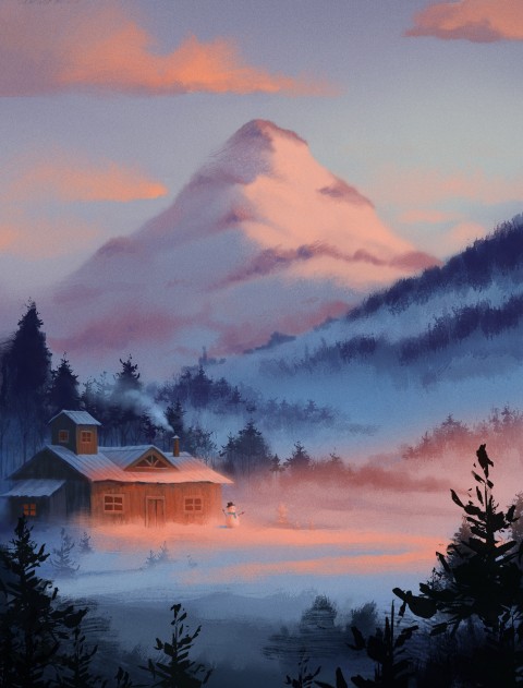 house, mountains, new year, christmas, snow, winter, snowman, christmas images