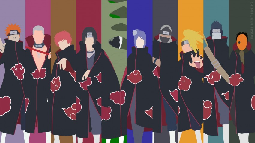 Naruto Akatsuke team minimalist , Anime, Black Zetsu, Deidara (Naruto) wallpaper