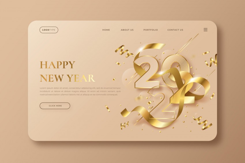 New year 2022 landing page template, happy new year 2022 Wallpaper
