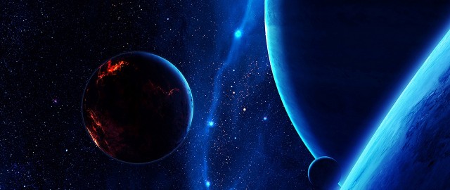 5120x2160 Satellites flying all over the universe HD Wallpaper 4K Ultra, Planets, Stars, Universe