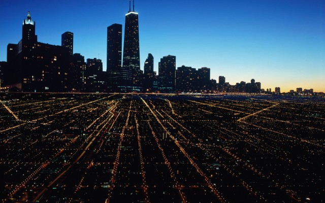 3840x2400 Chicago Night Ultra HD 4K Wallpaper, Super City, City lights
