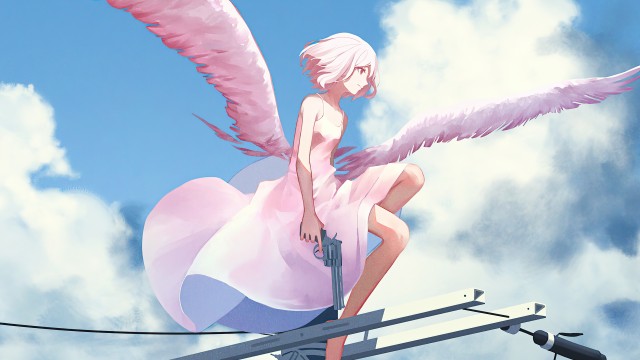 Anime Angel Girl With Gun 4k