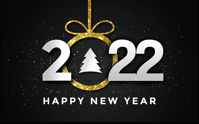 2022, happy new year 2022, glitter, greeting, Christmas tree