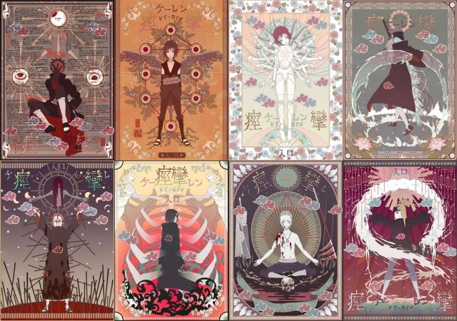 Eight Naruto character cards, Naruto Shippuuden, manga, Akatsuki card wallpaper