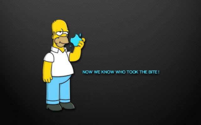 Homer Simpsons HD Wallpaper, Apple, Black Background, Free Download