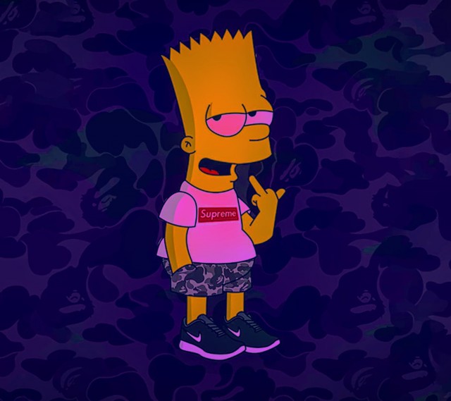 Bart Supreme High, Middle Finger, Supreme, HD wallpaper