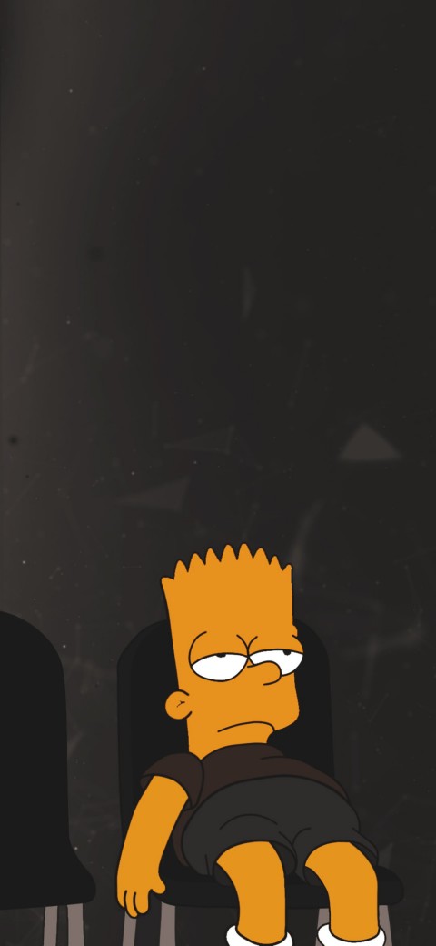 Bored Bart, Bart Simpson, Depressed, Sad, Simpson, Black Background, HD Wallpaper