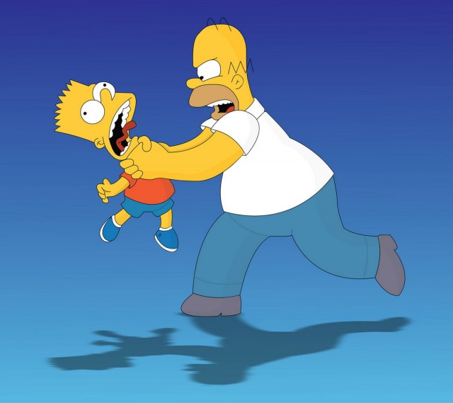 The Simpsons, Bart, Homer, Bart Simpson Choking, HD wallpaper