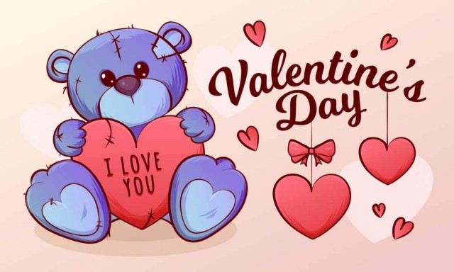 Happy Valentines Day 2022 Wallpapers, Teddy Bear