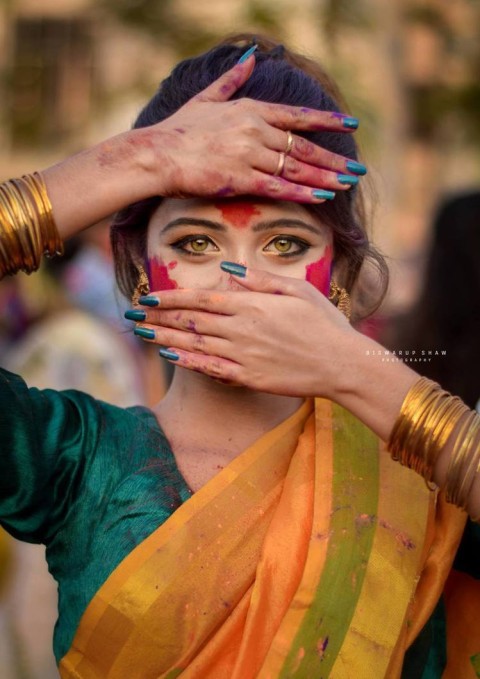 Joyeeta Sanyal, Girls Holi Photography Image, Photos Wallpaper