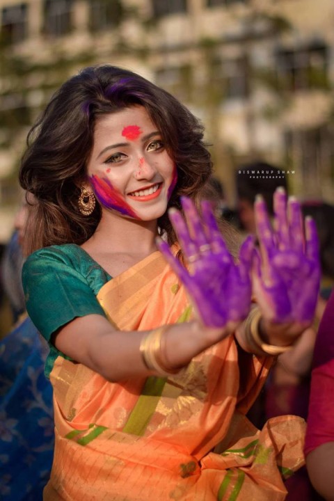 Joyeeta Sanyal, Holi Cute Girl Poses Images, Photos Wallpaper