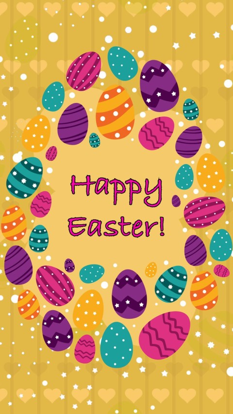 Happy easter, Colorful Easter Eggs Mobile Wallpaper