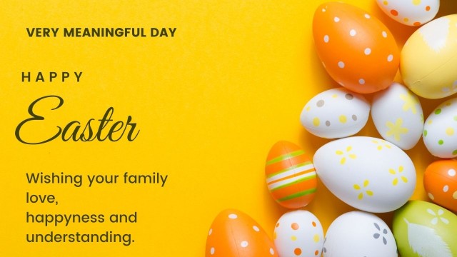 Happy Easter Sunday Quotes images Wallpaper, Yellow Background
