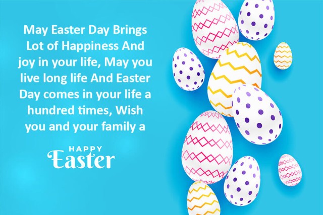 Happy Easter Card Messages 2022 Wallpaper, Blue Background