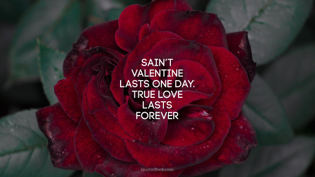 Sain’t Valentine lasts one day, True love lasts forever, Valentine Quotes, Images
