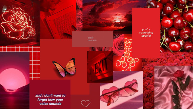 Red and Black Aesthetic, Valentines Day Aesthetic Collage HD wallpaper