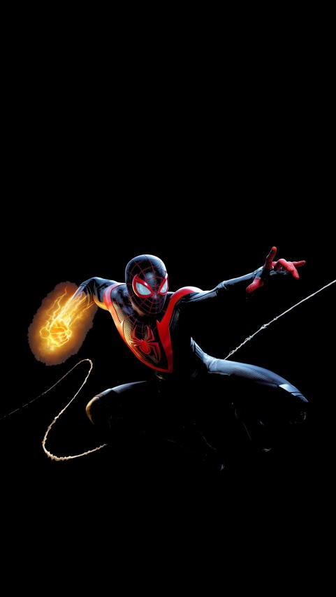 Spider Man Miles Morales OLED Wallpaper, Black Spiderman