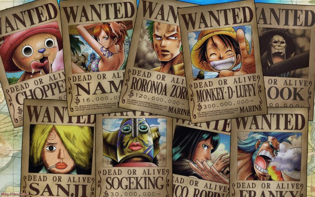 Monkey D  Luffy's Crew Wanted, Straw Hat Team Wanted Poster