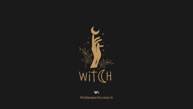 Black and Brown Occult Halloween Witch Desktop Wallpaper