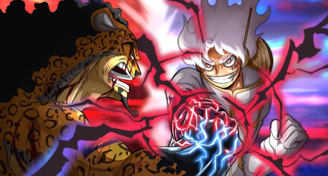Luffy Gear 5 vs Lucci, One Piece Wallpaper